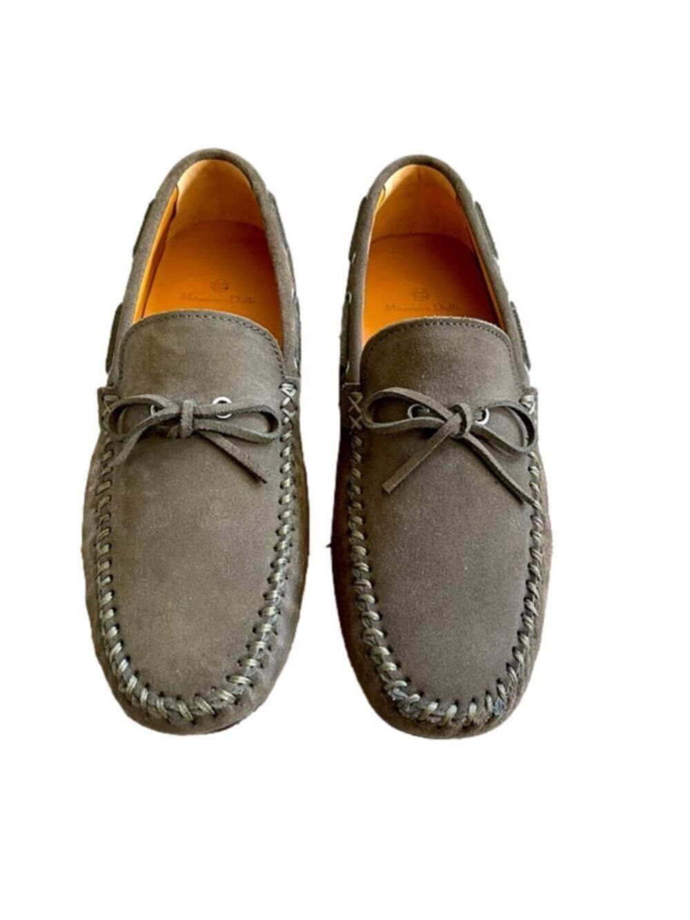 MASSIMO DUTTI Suede Loafer in Olive Green, Men’s Size 41